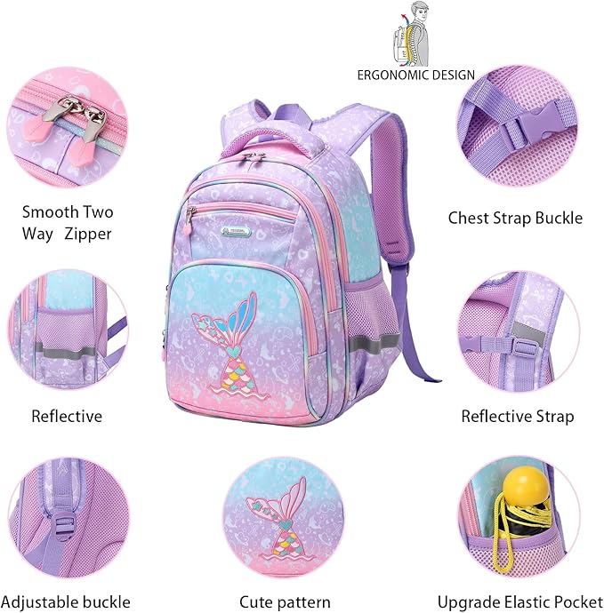Cusangel Backpack for Girls Boys School Bookbags Kindergarten Elementary Lightweight Waterproof Multifunctional Large Capacity for Backpack (16 inch Fun Prints)-CubbioJoy
