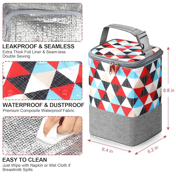 Accmor Breastmilk Cooler Bag, Baby Bottle Cooler Bags, Insulated Bottle Cooler Tote Bags On The Go, Fits 4 Large 8oz Bottles, for Nursing Mom Daycare Travel-CubbioJoy