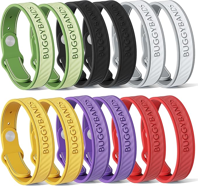 18 Pack Mosquito Repellent Bracelets, Silicone Mosquito Repellent Bands with DEET Free, Natural & Waterproof Bug Wristbands for Kids and Adults, Outdoor Traveling Protection-CubbioJoy