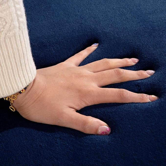 BALAPET Thick Memory Foam 50x50 Play Mat for Playpen, Super Soft Velvet Portable Baby Playpen Mat for Kids Toddler Crawling and Play, Non-Slip Bottom Playmat, Navy Blue-CubbioJoy