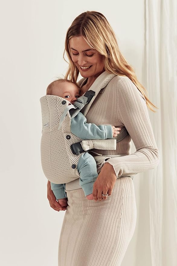 BabyBjörn Baby Carrier Harmony, Cream, 3D Mesh, 3-in-1 Ergonomic Baby Carrier; Newborn, Facing-in, Outward-Facing, and Back Carrying Positions Supported (7-40 lbs), Newborn to Toddler-CubbioJoy
