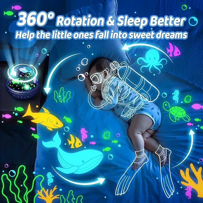 COOLNIGHT Night Light for Kids, 93 Lighting+3 Films Kids Night Light Projector, Remote+Dimmable Star Projector, 360°Slient Glow in The Dark Stars for Ceiling, Gift for 3-8-CubbioJoy