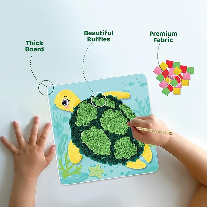jackinthebox Poke Poke Art – Ocean Theme, Mess-Free Fabric Art and Craft, Flower Pressing Kits, Gift for Kids, Toys for Girls and Boys Ages 4 5 6 7 8-CubbioJoy
