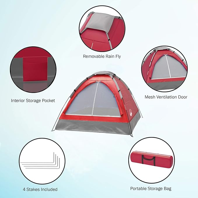 2-Person Dome Tent – Easy Set Up Shelter with Rain Fly and Carrying Bag for Camping-CubbioJoy