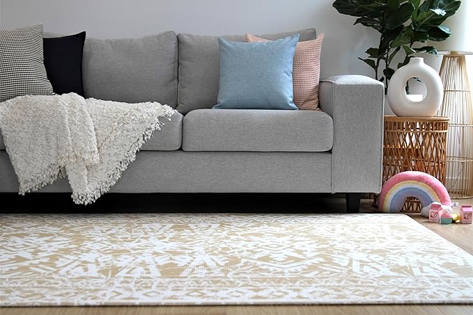 Cushmat Stylish Reversible Foam Play Mat (Large, Explorer - Gray Sand) - Soft, Waterproof, Durable Play mat for Infants, Babies, Toddler, Kids & Grownup - 6.5ft x 4.5ft-CubbioJoy