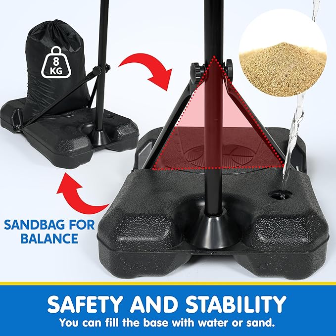 JOYIN Kids Basketball Hoop, Adjustable Height 2.8 ft-6.2 ft Toddler Basketball Hoop for Kids Indoor Outdoor Play Portable Basket Ball for Boys Girls Age 3 4 5 6 7 8 Gift-CubbioJoy