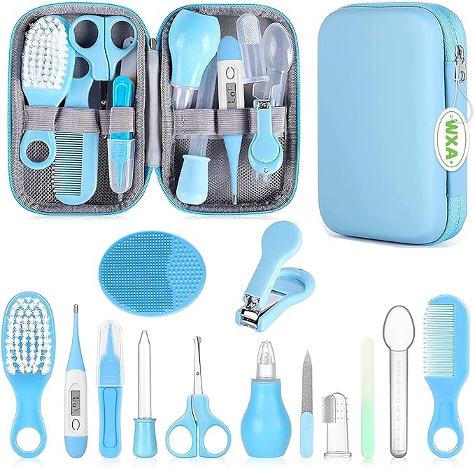 Baby Grooming Kit, Infant Safety Care Set with Hair Brush Comb Nail Clipper Nasal Aspirator,Baby Essentials Kit for Newborn Girls Boys-CubbioJoy