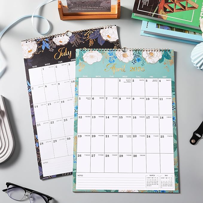 Calendar 2026 - Wall Calendar 2026, 12 x 17 In, Jan. 2026 - Dec. 2026, 12 Months Calendar 2026, Twin-Wire Binding, Hanging Hook, Thick Paper, Unruled Blocks, Julian Dates-CubbioJoy