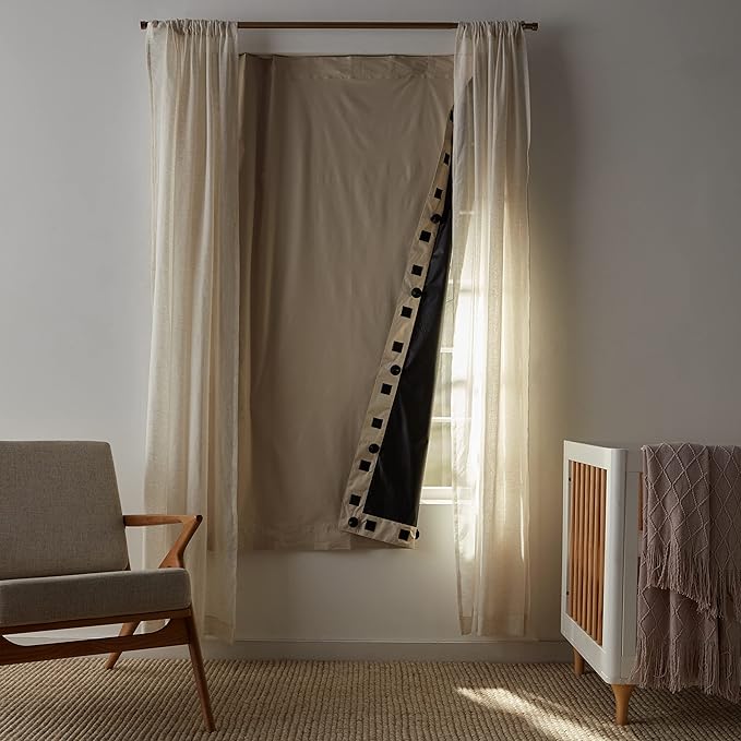 Amazon Basics Portable Blackout Curtain Shade with Suction Cups, 50"W x 78"L, 2-Pack, Beige-CubbioJoy