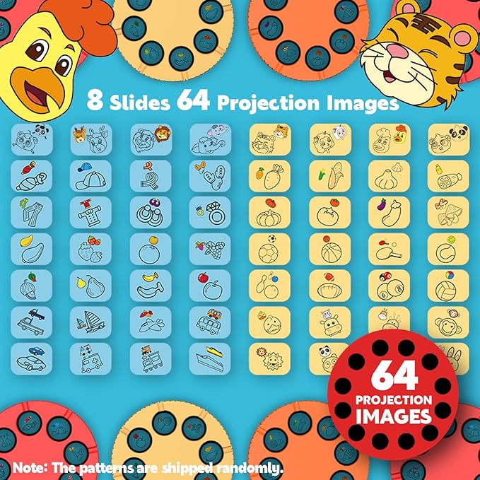 Drawing Kit 4-6, Drawing Projector for Kids, Art Sketch Projector Drawing and Tracing Include 64 Projection Image, Color Pen, Drawing Stencil, Kids Learn How to Draw Toys Set for Boys Girl Ages 3-5-CubbioJoy