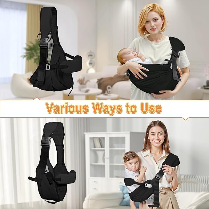 Baby Carrier Newborn to Toddler,Adjustable Baby Sling Carrier,Comfortable and Lightweight Toddler Carrier for 25-60 lbs,Ideal for Shopping Travelling-CubbioJoy
