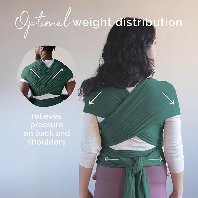 Boba Baby Wrap Carrier – Original Baby Sling Carrier for Newborns (7–35 lbs), Soft, Secure, Hands-Free & Ergonomic, Ideal for Comfortable Bonding, New Parents (Serenity Rainforest)-CubbioJoy