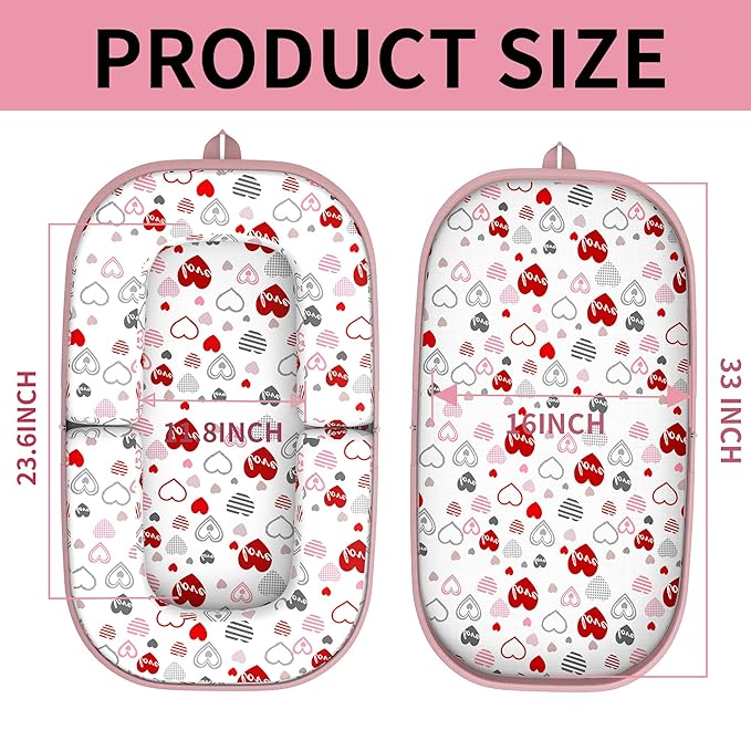 Baby Lounger, Foldable Infant Nest Pillow with Soft Memory Foam Mat, Cover with Adorable Pattern, Converts to Backpack for Easy Travel, 0-12 Months, Pink-CubbioJoy