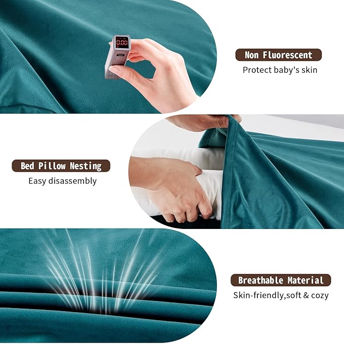 Baby Lounger for Newborns,Baby Nest & Floor Cushion,Soft Cotton,Portable Diaper Changing Pads for Boys & Girls 0-12 Months (Peacock Green)-CubbioJoy