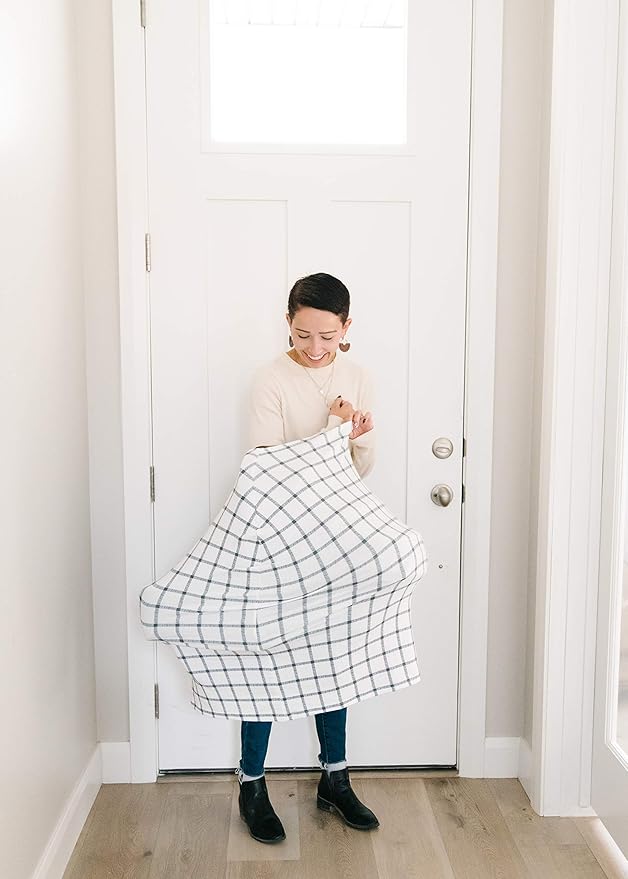 Baby Car Seat Cover Canopy and Nursing Cover Multi-Use Stretchy 5 in 1 Gift Ledger by Copper Pearl-CubbioJoy