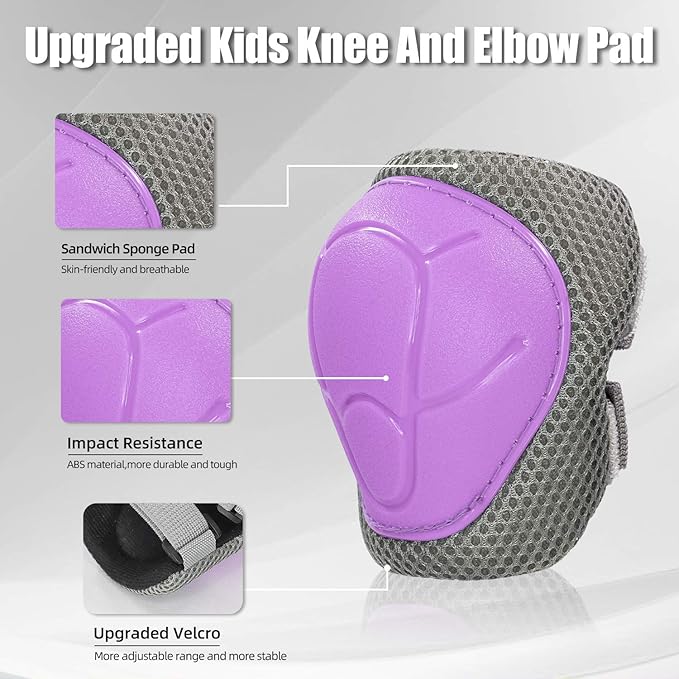 Kids Bike Helmet and Pads Set for Ages 2–14, CPSC Certified Adjustable Helmet with Knee Elbow Wrist Guards, for Skateboard, Scooter, Skating, Rollerblading, Multi-Sport Protective Gear-CubbioJoy