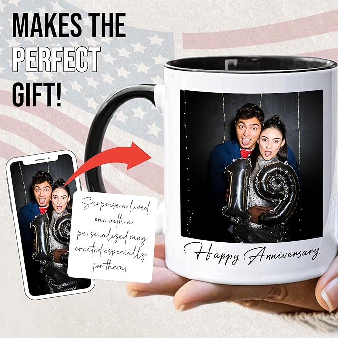 Custom Mug Upload Your Picture Personalized Coffee Mug with Photo Text Name Customized Cup Unique Ideas Gifts for Men Women Mom Dad Halloween Christmas Thanksgiving Friend Family-CubbioJoy