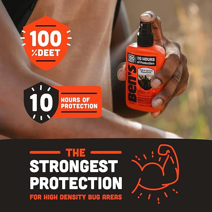 Ben's 100 Tick & Insect Repellent - Alcohol-Free DEET Insect Repellent Pump Spray - Offers 10 Hours of Protection for Adults & Children -3.4 Fl Oz (2 Pack)-CubbioJoy