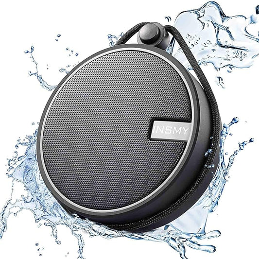INSMY C12 IPX7 Waterproof Shower Bluetooth Speaker, Portable Small Speaker, Speakers Bluetooth Wireless Loud Clear Sound Support TF Card Suction Cup for Kayak Canoe Beach Gift (Black)-CubbioJoy