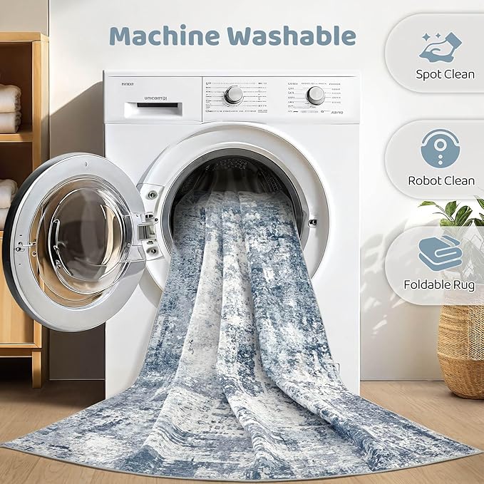 9x12 Area Rug Living Room: Washable Large Abstract Soft Rugs Stain Resistant Indoor Non-Slip Carpet for Men Modern Home Enthusiasts Aged 25-45 - High Traffic Areas - Bedroom Office Playroom-CubbioJoy