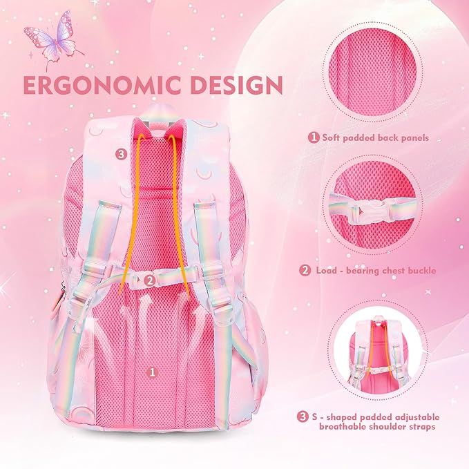 Aesthetic Kawaii Rainbow Backpack-CubbioJoy