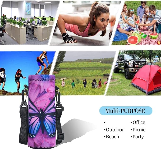 AUPET Water Bottle Sling Bag Carrier Crossbody Sleeve,Insulated Neoprene Bottle Case Holder Pouch Cover 500ML/17oz with Shoulder Strap for Walking Women Men-CubbioJoy