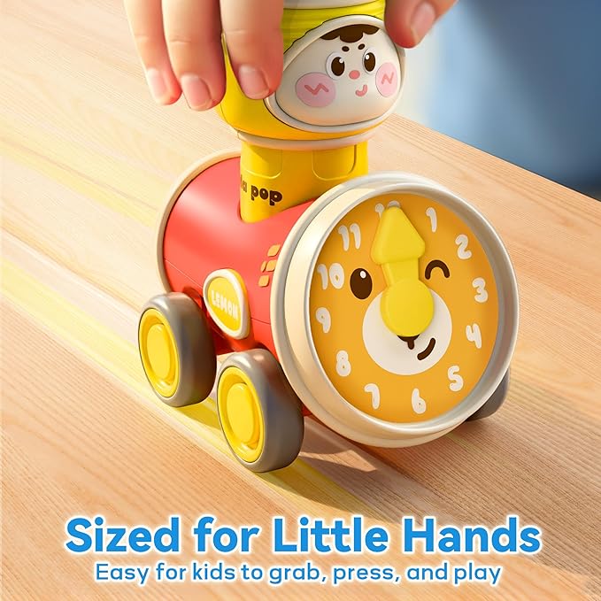 iPlay, iLearn Press to Go Car Toys Set for Toddlers 1-3, Baby Push Go Friction Racing Cars, Infant Play Vehicle Set, 1st Birthday Gifts for 6-9-12-18 Months, 1 2 3 One Years Old Boys Girls Child Kids-CubbioJoy