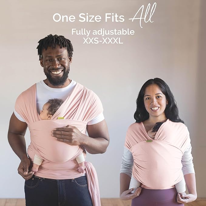 Boba Baby Wrap Carrier – Original Baby Sling Carrier for Newborns (7–35 lbs), Soft, Secure, Hands-Free & Ergonomic, Ideal for Comfortable Bonding, New Parents (Serenity Bloom)-CubbioJoy