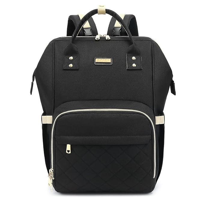 Diaper Bag Backpack, Diaper Bags for Baby Girls Boys, Baby Bags for Moms Dads, Nappy Changing Bag with Insulated Pockets,Multi-functional Waterproof Backpack with Stroller straps-Black-CubbioJoy