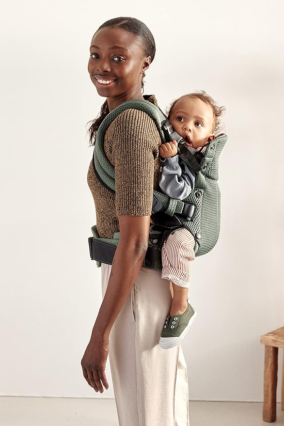 BabyBjörn Baby Carrier Harmony, Dark Green, 3D Mesh | 3-in-1 Ergonomic Baby Carrier; Newborn, Facing-in, Outward-Facing, and Back Carrying Positions Supported (7-40 lbs), Newborn to Toddler-CubbioJoy