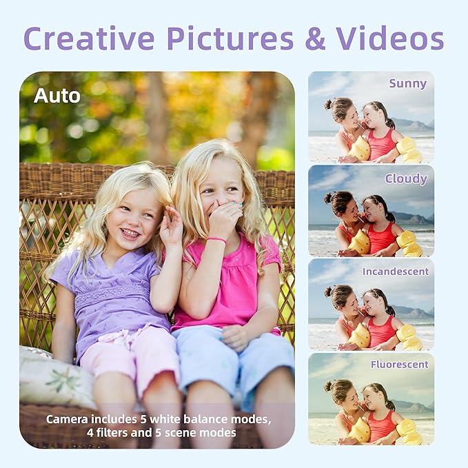 Digital Camera for Teens, FHD 4K 44MP Digital Camera Purple with 64GB SD Card 16X Digital Zoom, Cameras for Photography Compact Point and Shoot Camera for Teen Boys Girls Kids Camera Digital Purple-CubbioJoy