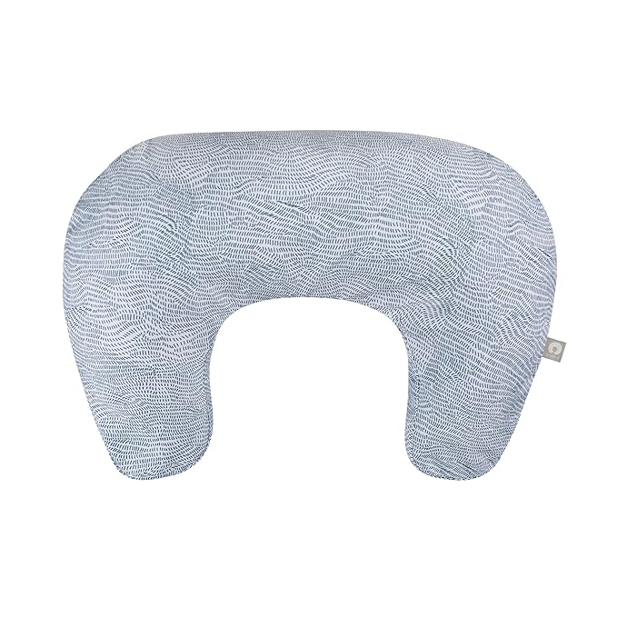 Boppy Nursing Pillow - Ergonomic Bottle & Breastfeeding Pillow with High, Firm, Large Area, Water-Repellent Cushion with Washable Cover; Baby Safety Alliance Verified - Blue Speckled Current-CubbioJoy