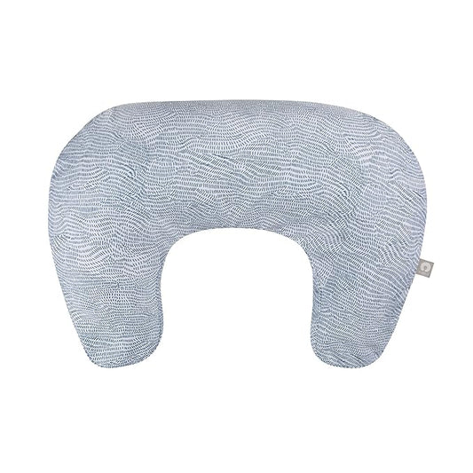 Boppy Nursing Pillow - Ergonomic Bottle & Breastfeeding Pillow with High, Firm, Large Area, Water-Repellent Cushion with Washable Cover; Baby Safety Alliance Verified - Blue Speckled Current-CubbioJoy