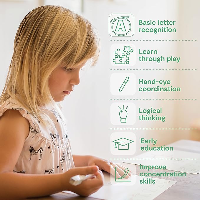 Drawing with Alphabet Learning Letters Tracing ABC Handwriting Toys Set Educational Game Birthday Gift for Preschool Activities Girl Boy 3-6 Years Old Kids-CubbioJoy