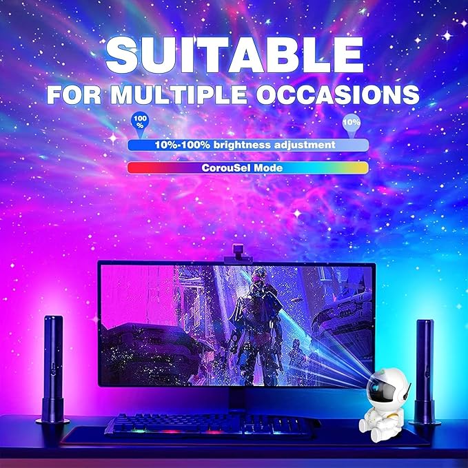 Astronaut Star Projector, Star Projector Galaxy Light for Kids，8 Modes Remote and 270° Adjustable Led Lights for Bedroom, Girls Room Decoration, Home Theater, Ceiling, Timer(Original White)-CubbioJoy