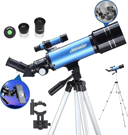 AOMEKIE 40070 Telescopes for Astronomy Beginners and Adults 70mm Astronomical Telescopes with Adjustable Tripod K6/25 Eyepieces Phone Adapter-CubbioJoy