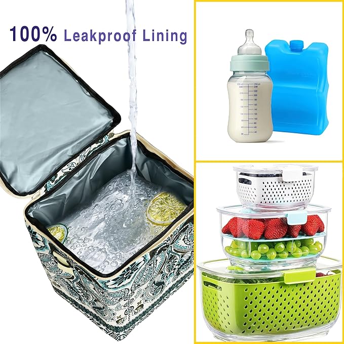 Breastmilk Cooler Bag with Ice Pack Fits 4 Baby Bottles Up to 9 Ounce Insulated Baby Bottle Bag Breast Milk Cooler on The Go with Strap Baby Bottle Cooler Bag for Nursing Mom Daycare or Travel-CubbioJoy