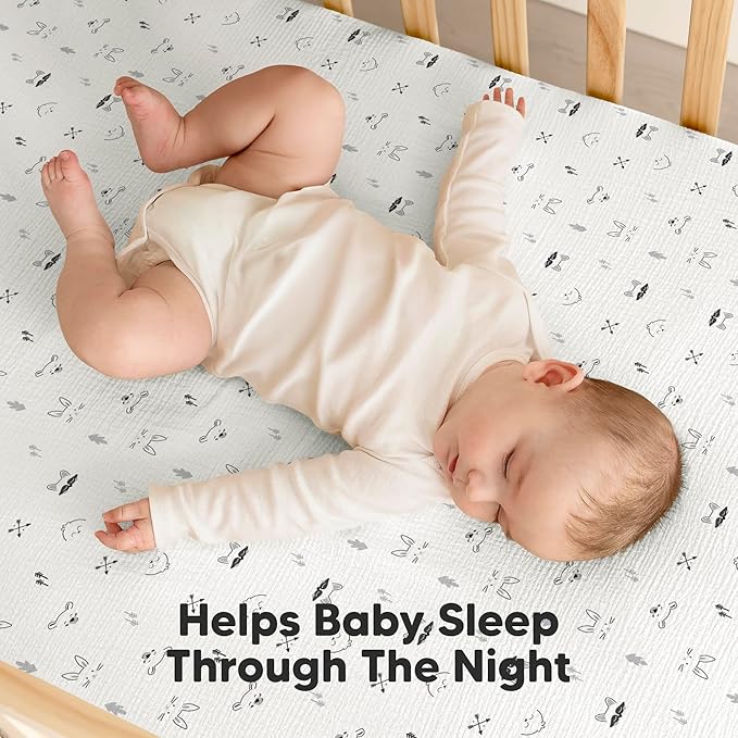 KeaBabies 2-Pack Muslin Crib Sheets for Boys, Girls - 100% Organic Cotton Fitted Baby Crib Mattress Sheet, Soft Breathable Standard Toddler Bed Cover Bedding Set, Neutral, Durable 52x28 (Nordic)-CubbioJoy