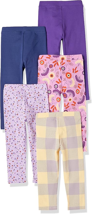 Amazon Essentials Girls and Toddlers' Leggings, Multipacks-CubbioJoy