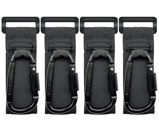 4 Pcs Baby Stroller Hook, Carry 30 lbs per Stroller Carabiner Clip, Adjustable Baby Stroller & Car Seat Hook for Hanging Diaper Bag, Wheelchair,Golf cart, Shopping and Pet Cart-CubbioJoy