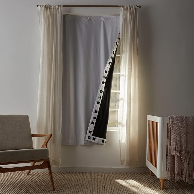 Amazon Basics Portable Blackout Curtain Shade with Suction Cups, 50"W x 78"L, 1 Pack, White-CubbioJoy