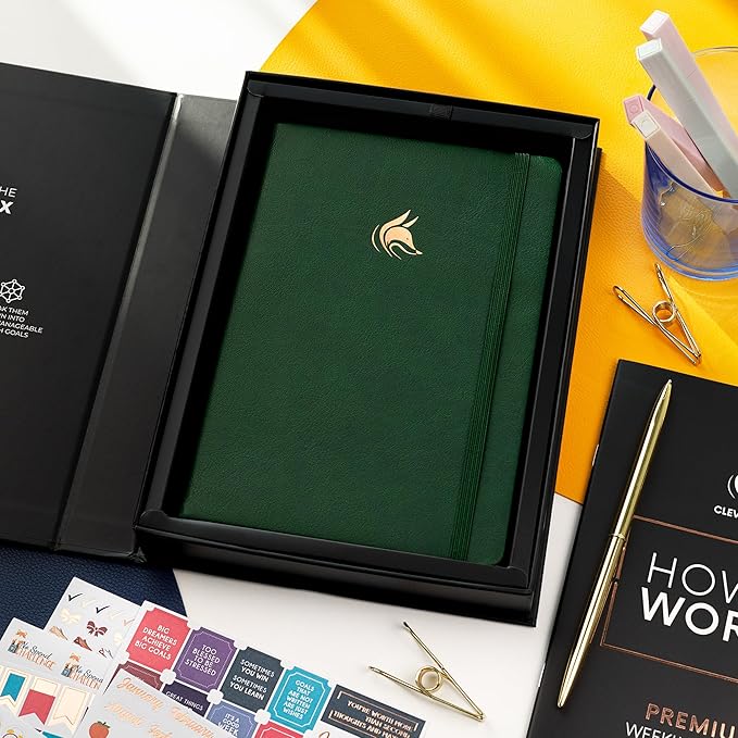 Clever Fox Planner Premium Edition – Undated Luxurious Weekly & Monthly Planner to Increase Productivity and Hit Your Goals – Organizer – Start Anytime, A5, Lasts 1 Year, Forest Green (Weekly)-CubbioJoy