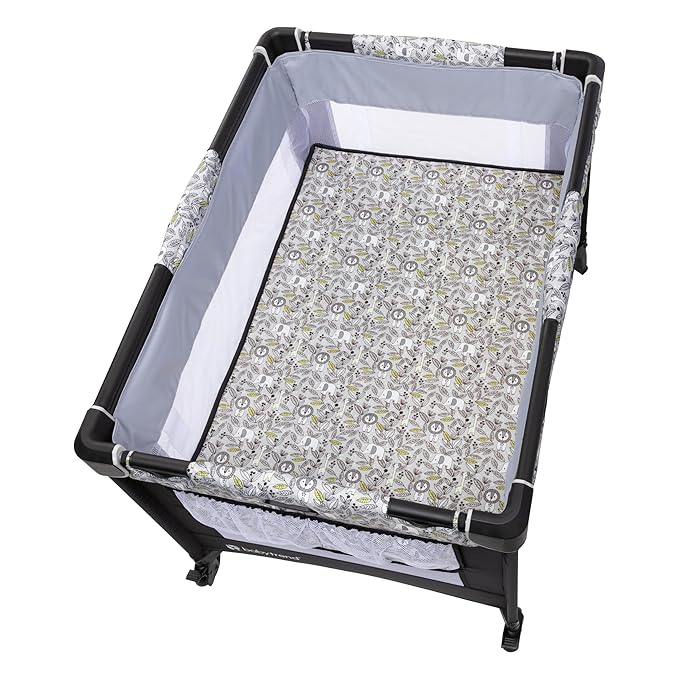 Baby Trend Nursery Den Playard with Snooze Pod and Flip Over Changer, Hidden Jungle Trio-CubbioJoy