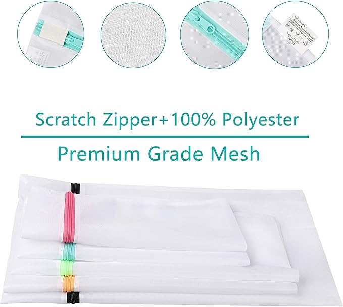 BAGAIL Laundry Bags Mesh Wash Bag for Intimates Lingerie and Delicates,7Pcs(1XL,2L,2M,2 Bra Bags)-CubbioJoy