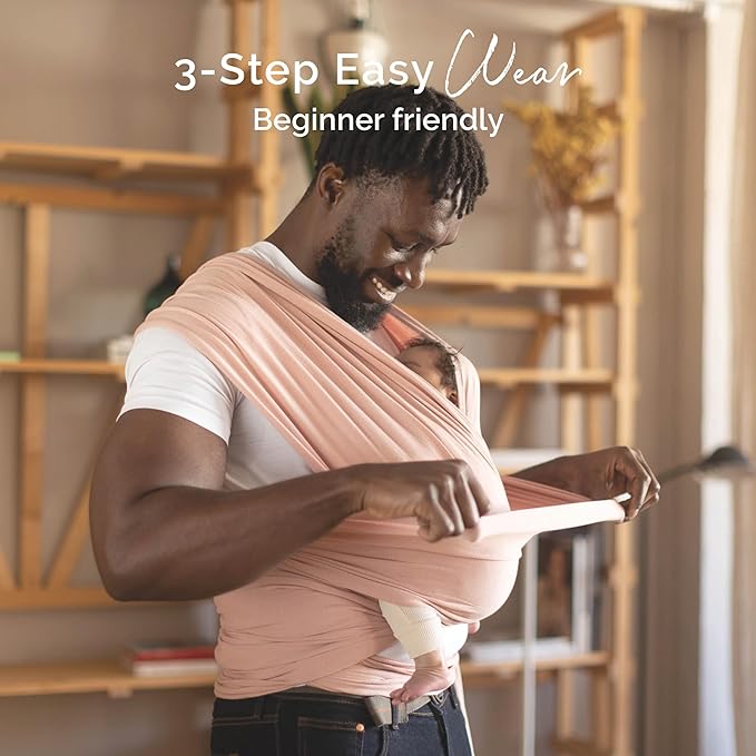 Boba Baby Wrap Carrier – Original Baby Sling Carrier for Newborns (7–35 lbs), Soft, Secure, Hands-Free & Ergonomic, Ideal for Comfortable Bonding, New Parents (Serenity Bloom)-CubbioJoy