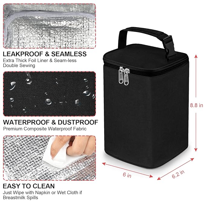 Accmor Breastmilk Cooler Bag, Baby Bottle Cooler Bags, Insulated Tote Bags On The Go, Fits 4 Large 8oz Bottles, for Nursing Mom Daycare Travel-CubbioJoy