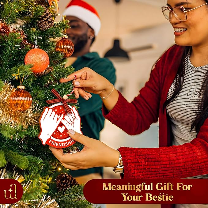 2025 Friendship Ornaments for Women Friends - Best Friends Ornaments for Women, Unique Best Friend Christmas Ornament 2025 for Christmas Tree Decorations, Special Friendship Birthday Gifts-CubbioJoy