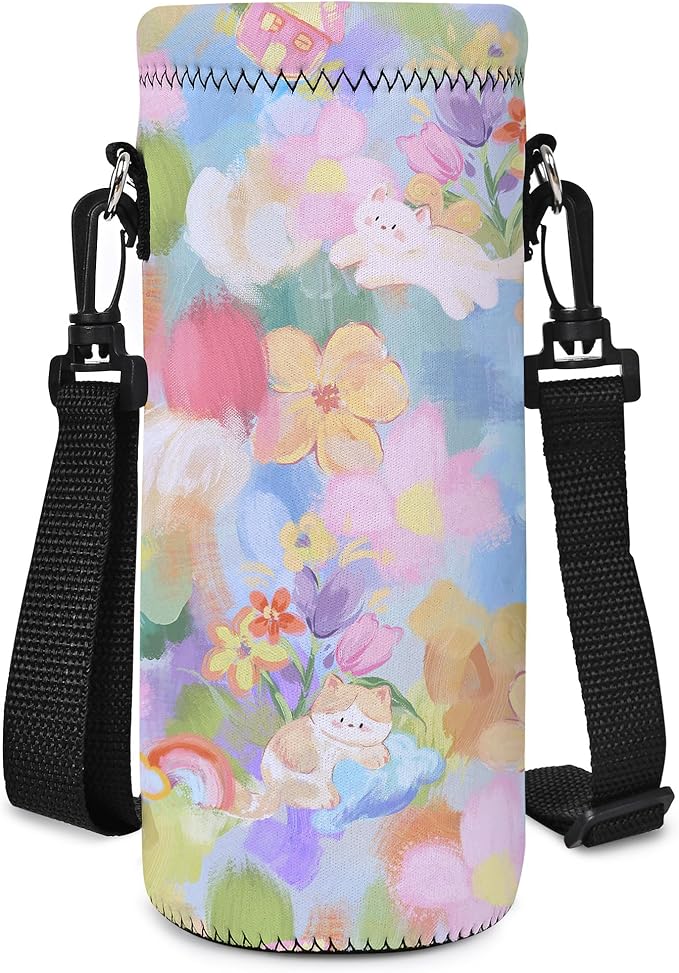 AUPET Water Bottle Bag Carrier,24oz/32oz Insulated Neoprene bottle Sling Holder Case Pouch Cover for 1000ML/750ML Bottles with Shoulder Strap for walking-CubbioJoy
