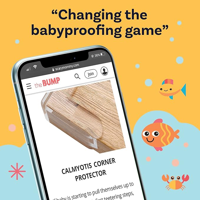 CalMyotis Corner Protector for Baby, Protectors Guards - Furniture Corner Guard, Edge Safety Bumpers - Baby Proof Bumper & Cushion to Cover Sharp Furniture & Table Edges - Clear, Transparent, 24 Pack-CubbioJoy