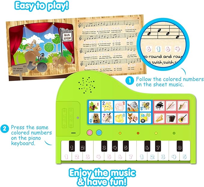 BEST LEARNING My First Piano Book - Educational Musical Toy for Toddlers Kids Ages 3-5 Years - Ideal 3, 4 Year Old Boy or Girl Birthday Present-CubbioJoy